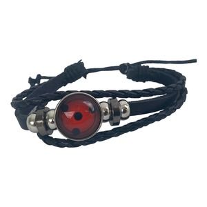 Naruto Adjustable Braided Faux Leather Bracelet with Cabochon Charm in Gift Box